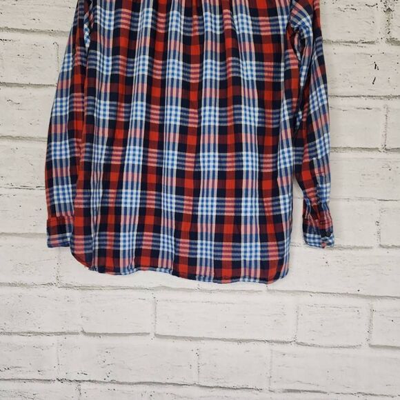 Ralph Lauren Denim & Supply Women Red Blue Plaid Button-Up Shirt Medium Cotton - Picture 9 of 11